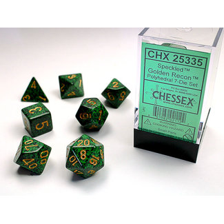 Chessex Speckled Polyhedral 7-Die Set: Golden Recon