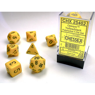 Chessex Opaque Polyhedral 7-Die Set: Yellow/black