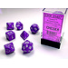 Chessex Opaque Polyhedral 7-Die Set: Purple/white