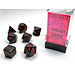 Chessex Opaque Polyhedral 7-Die Set: Black/red