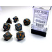 Chessex Opaque Polyhedral 7-Die Set: Darker Grey/copper