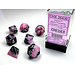 Chessex Gemini® Polyhedral 7-Die Set: Black-Pink/white