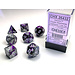 Chessex Gemini® Polyhedral 7-Die Set: Purple-Steel/white