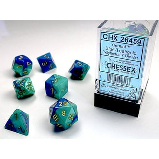 Chessex Gemini® Polyhedral 7-Die Set: Blue-Teal/gold