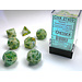 Chessex Signature Polyhedral 7-Die Set: Marble Green/dark green
