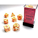Chessex Signature Polyhedral 7-Die Set: Festive Sunburst/red