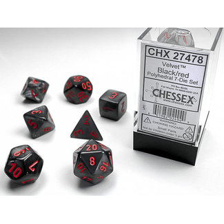 Chessex Signature Polyhedral 7-Die Set: Velvet Black/red