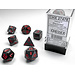 Chessex Signature Polyhedral 7-Die Set: Velvet Black/red