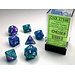 Chessex Signature Polyhedral 7-Die Set: Festive Waterlily/white
