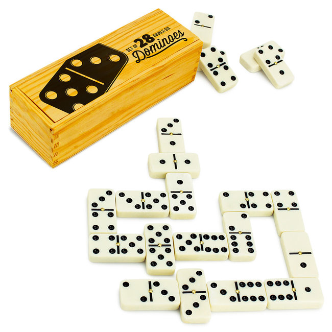 Double Six Dominoes with Brass Spinners