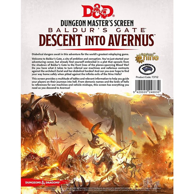 D&D Baldur's Gate: Descent into Avernus DM Screen