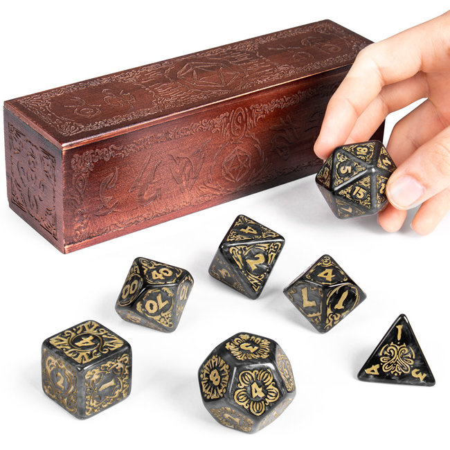 Titan Dice - Nyx (Smoke with Gold)