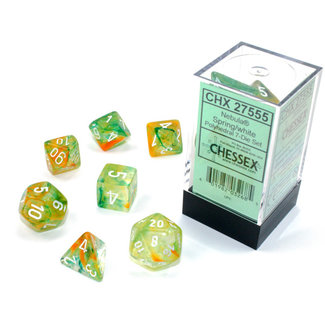 Chessex Nebula® Polyhedral 7-Die Set Spring/white Luminary™
