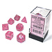 Chessex Signature Polyhedral 7-Die Set: Borealis Pink/silver Luminary