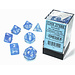 Chessex Signature Polyhedral 7-Die Set: Borealis Sky Blue/white Luminary™