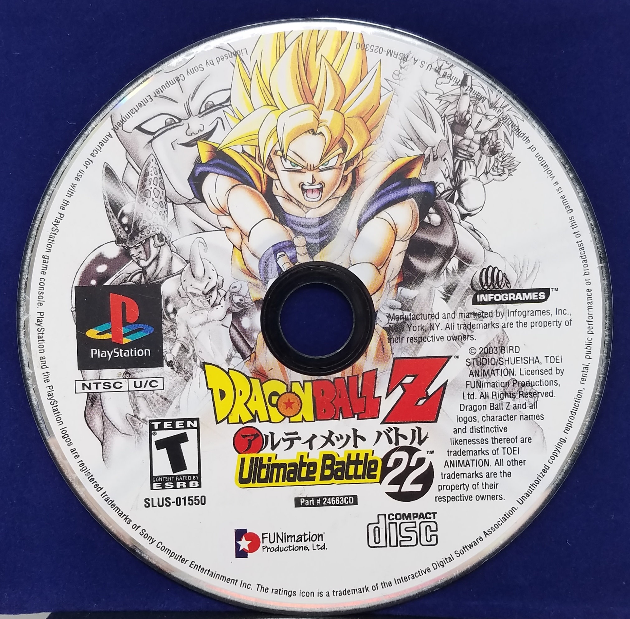 Dragon Ball Z: Ultimate Battle (Playstation 1, DISC ONLY) Cape Fear Games