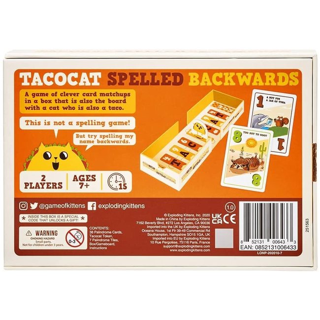 Tacocat Spelled Backwards (SPECIAL REQUEST)