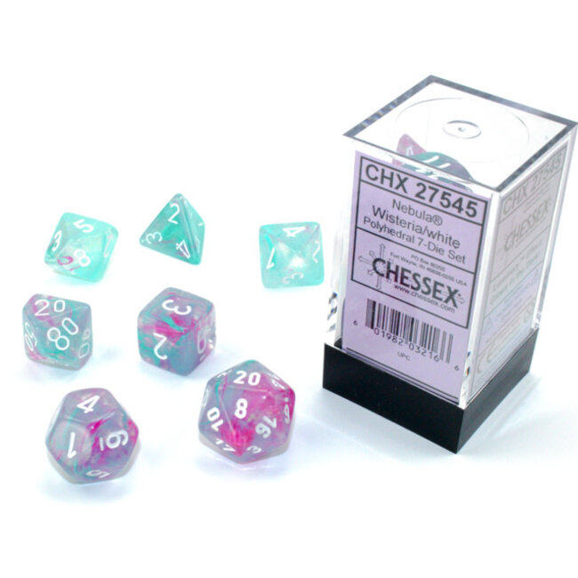 Signature Polyhedral 7-Die Set: Nebula Wisteria/white Luminary