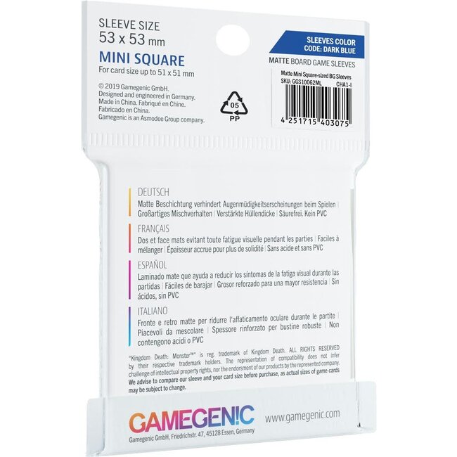 Matte Sleeves: Mini-Square 51x51