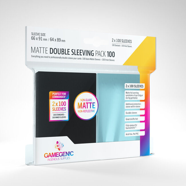Prime Matte Double Sleeving 100 ct - Black GG