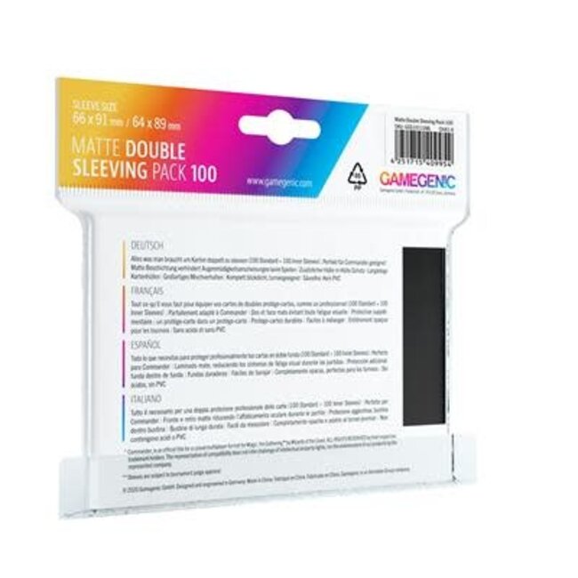 Prime Matte Double Sleeving 100 ct - Black GG