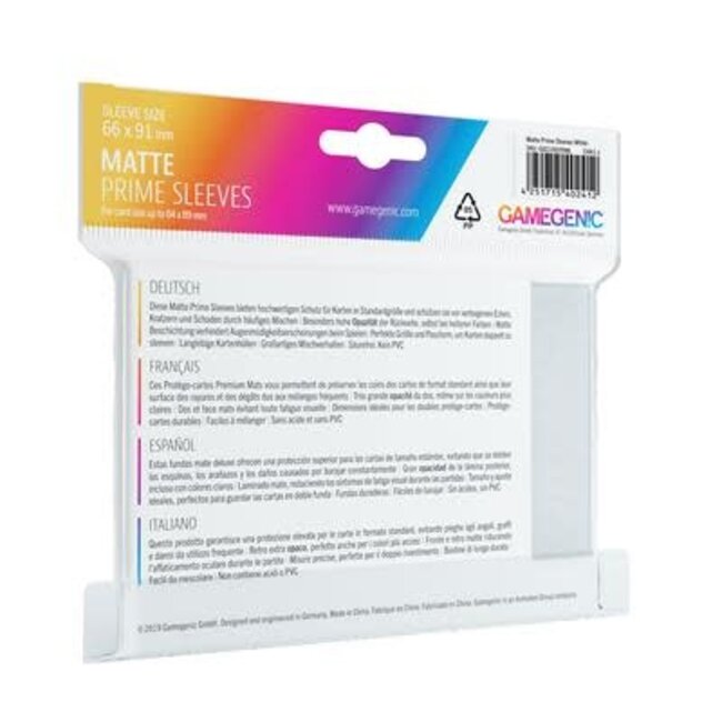 Prime Matte Sleeves 100 ct - White GG