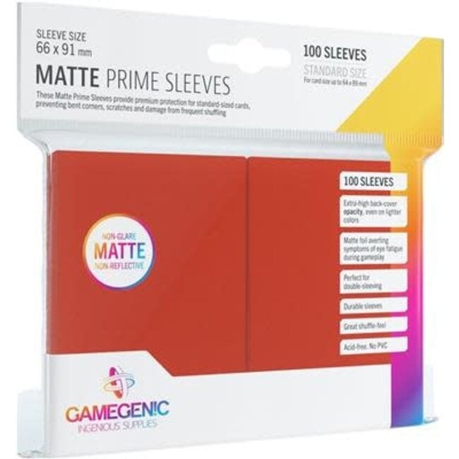 Gamegenic - Red Matte Prime Sleeves 100 ct