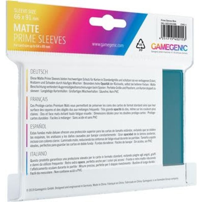 Prime Matte Sleeves 100 ct - Blue GG