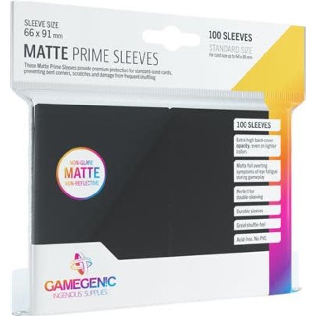 Prime Matte Sleeves 100 ct - Black GG