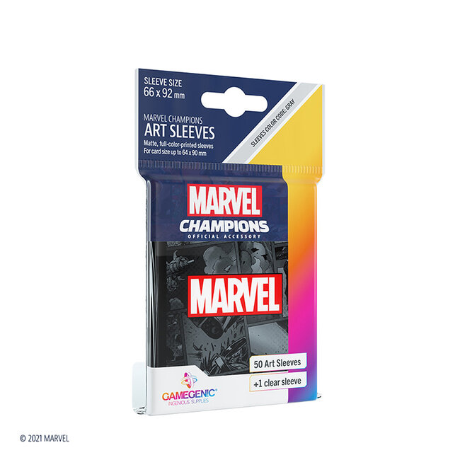 Marvel Black Marvel Champions Art Sleeves 50 ct - Gamegenic