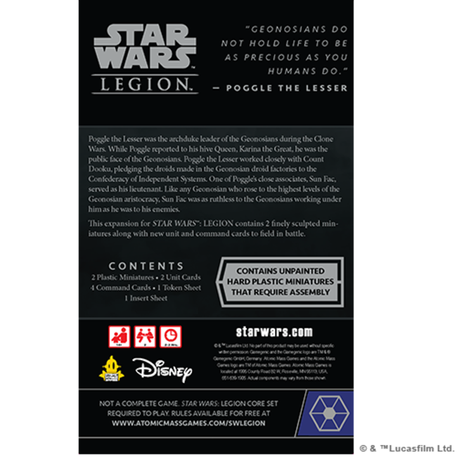 Star Wars: Legion - Sun Fac & Poogle The Lesser Commander Expansion