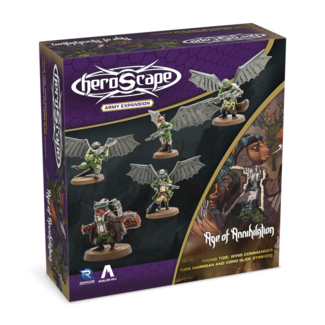 Renegade Game Studios Heroscape: Rising Tide - Wing Commander Tuck Harrigan & Vorid Glidestrikers Army Expansion (Unpainted)