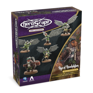 Renegade Game Studios Heroscape: Rising Tide - Wing Commander Tuck Harrigan & Vorid Glidestrikers Army Expansion (Premium Painted)