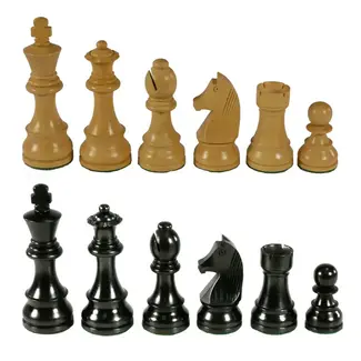 Chopra Chess Pieces - 3.75" Black/Boxwood, German Knight