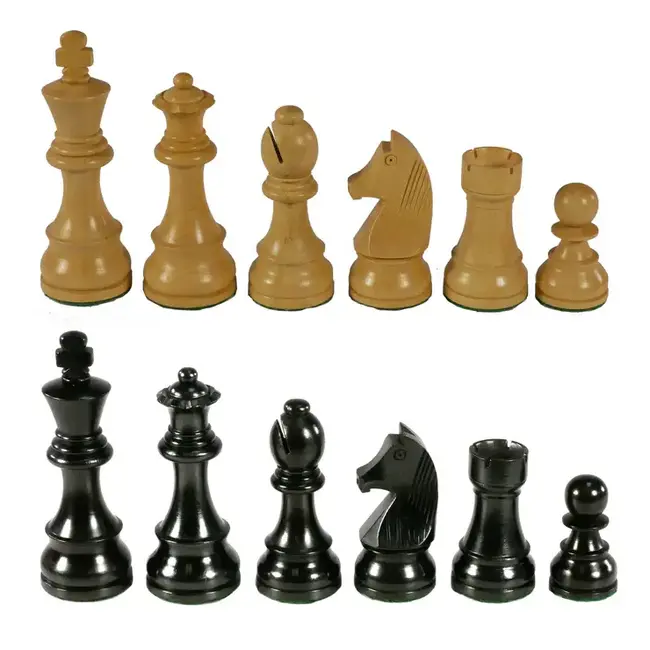 Chess Pieces - 3.75" Black/Boxwood, German Knight