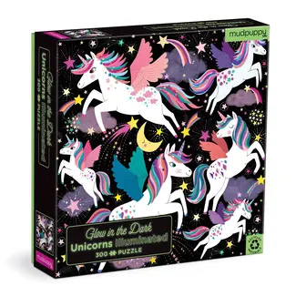 Chronicle Books Unicorns Illuminated Glow in the Dark 300 pc Puzzle