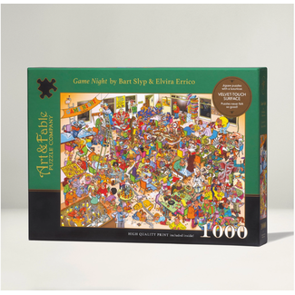 Art and Fable Puzzle Company Game Night 1000-pc Velvet-Touch Jigsaw Puzzle