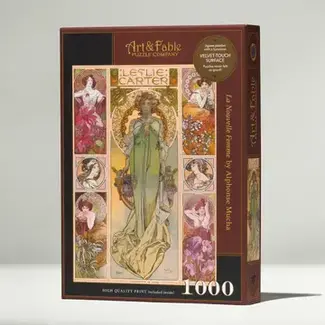 Art and Fable Puzzle Company La Nouvelle Femme (A. Mucha) 1000-pc Velvet-Touch Jigsaw Puzzle