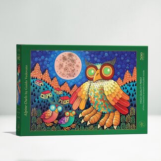 Art and Fable Puzzle Company Alpine Owls 500-pc Velvet-Touch Jigsaw Puzzle