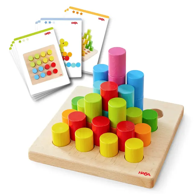 Rainbow Risers Wooden Stacking Game