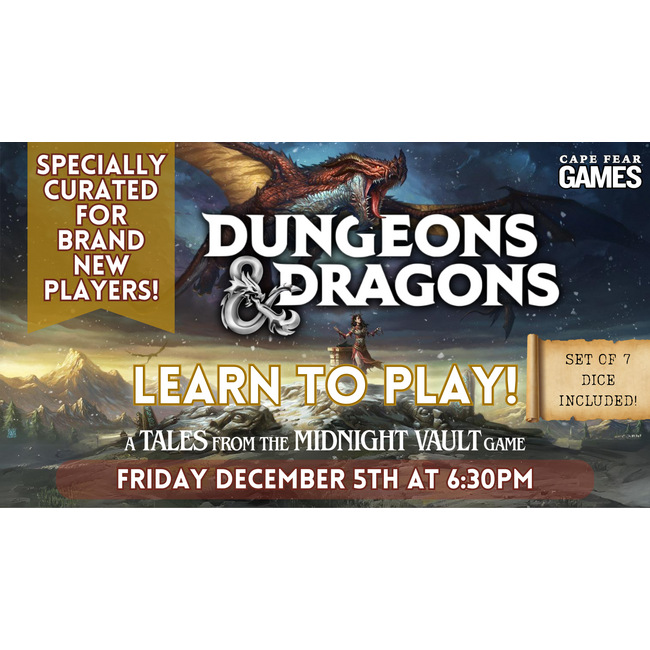 12/5 - NOW LIVE! Learn to Play D&D