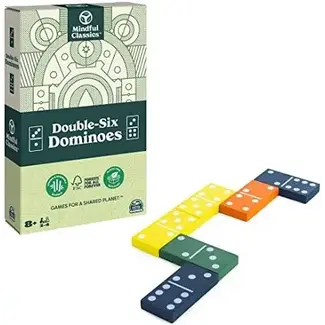 Spinmaster Mindful Classics - Double 6 Wood Dominoes