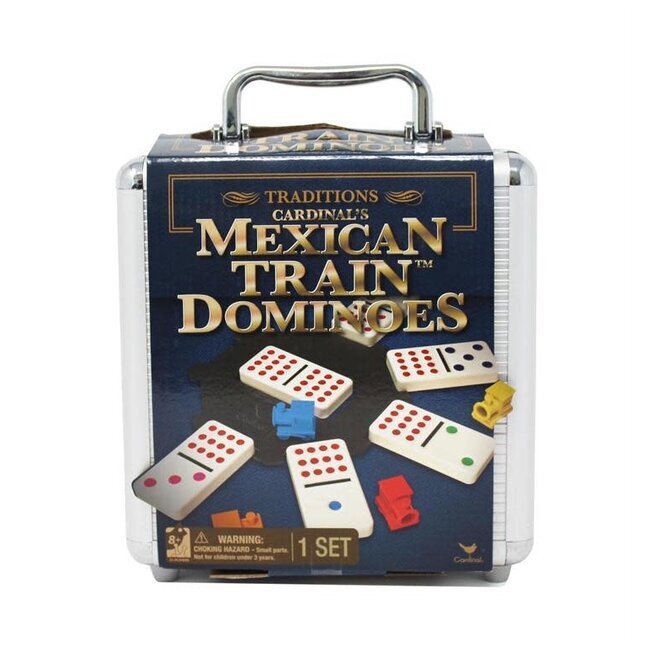 Traditions Mexican Train Dominoes in Aluminum Carry Case