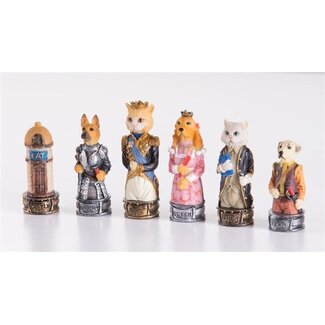 Worldwise Imports Chessmen - Cats & Dogs Resin Pieces