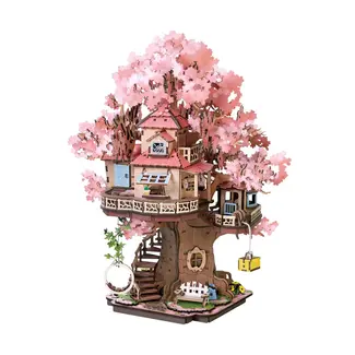 DIY Wooden Puzzle: Sakura Tree House