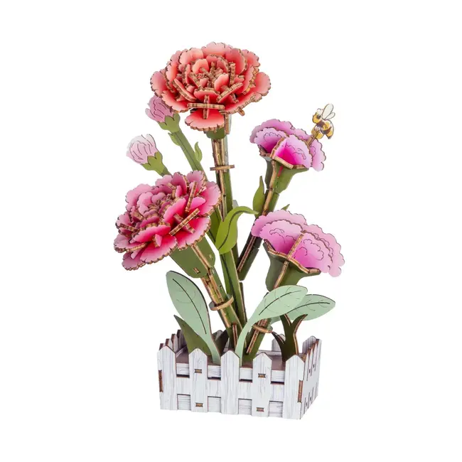 DIY Wooden Puzzle Kit - Carnation Bloom Set