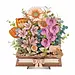 Wooden Blooming Book Diy Flower Bouquet 3D Puzzle