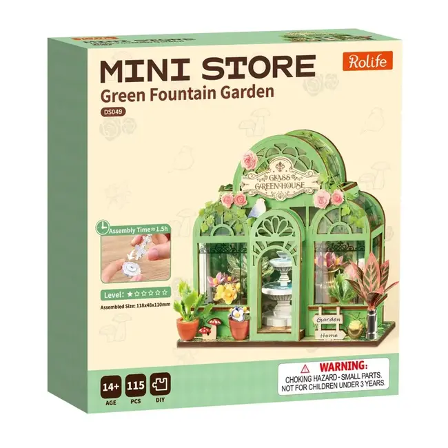 Green Fountain Garden Rolife Diy Miniature House