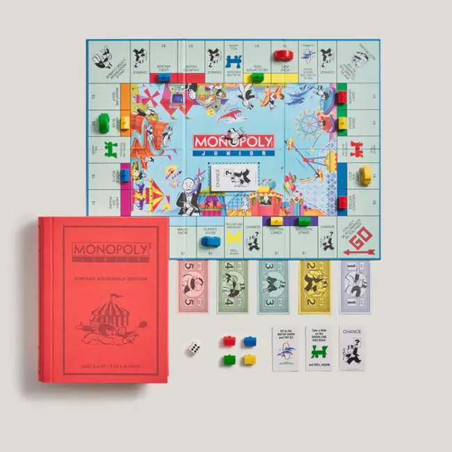 Vintage Monopoly Jr. Bookshelf