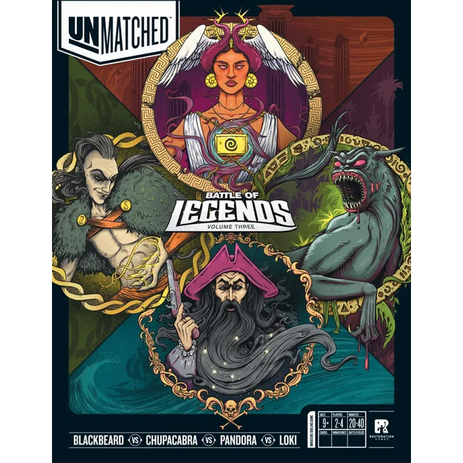 Unmatched: Battle of Legends Vol. 3 Blackbeard, Chupacabra, Pandora, Loki